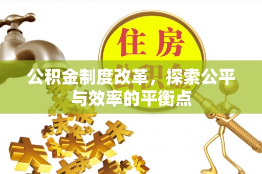 扶沟公积金制度改革，探索公平与效率的平衡点